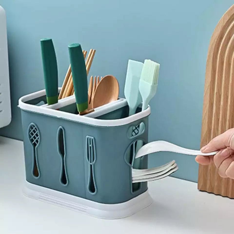 3 Compartment Large Capacity Lightweight Spoon And Chopsticks Holder, Multifunction Ventilation Safe Tableware Spoons Storage Holder, Plastic Chopsticks Cage Rack For Countertop 3 Compartment Large Capacity Lightweight Spoon And Chopsticks Holder, Multifunction Ventilation Safe Tableware Spoons Storage Holder, Plastic Chopsticks Cage Rack For Countertop